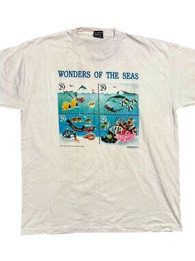 Wonders of The Seas 1994 Single Stitched Vintage Graphic T-Shirt, Men's XL